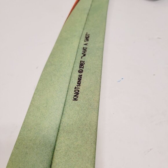 Vtg 80s Ralph Marlin Novelty Mens Golf Tie Hole Shot Green USA Made Father's Day - Picture 3 of 3